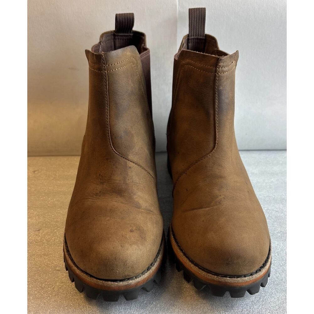 Chaco Women Fields Chelsea Waterproof Boot Brown Leather Size 8 JCH108886